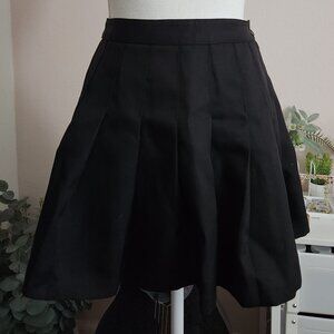 Pleated Black Mini Skirt